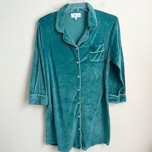 Body Touch Green Velour Sleep Shirt L